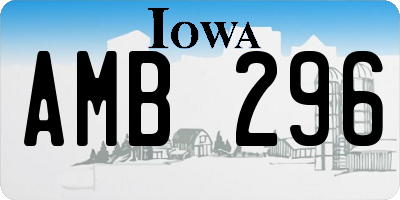 IA license plate AMB296