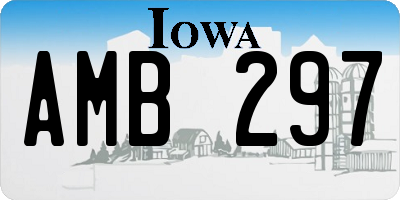 IA license plate AMB297
