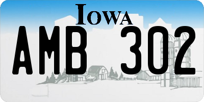 IA license plate AMB302