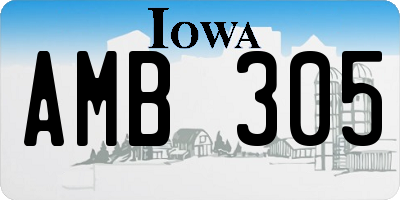 IA license plate AMB305