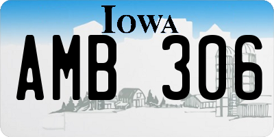 IA license plate AMB306
