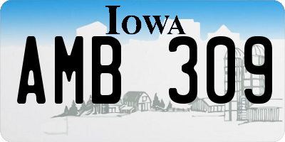 IA license plate AMB309