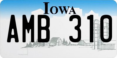 IA license plate AMB310