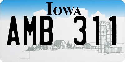 IA license plate AMB311