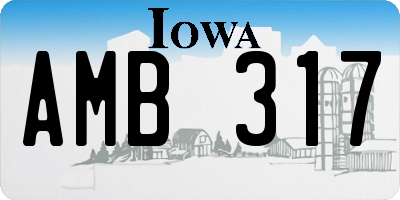IA license plate AMB317