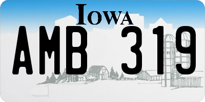 IA license plate AMB319