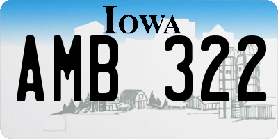 IA license plate AMB322