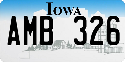 IA license plate AMB326