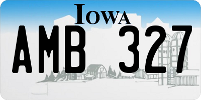 IA license plate AMB327