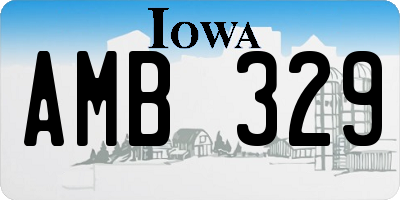 IA license plate AMB329