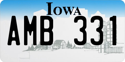 IA license plate AMB331