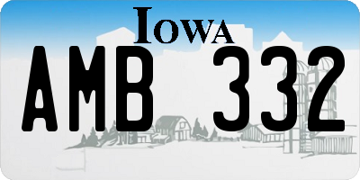 IA license plate AMB332