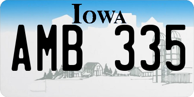 IA license plate AMB335