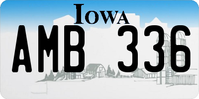 IA license plate AMB336