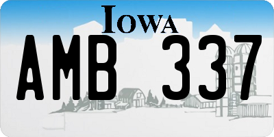 IA license plate AMB337