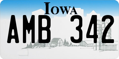 IA license plate AMB342