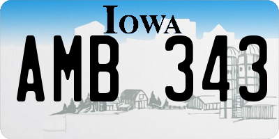IA license plate AMB343