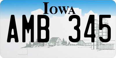 IA license plate AMB345