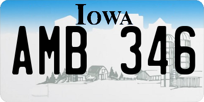 IA license plate AMB346