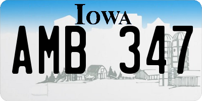 IA license plate AMB347