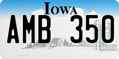 IA license plate AMB350