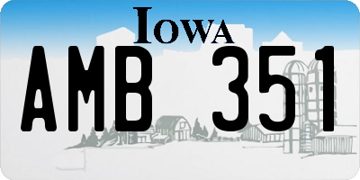 IA license plate AMB351