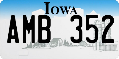 IA license plate AMB352
