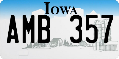 IA license plate AMB357