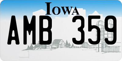 IA license plate AMB359