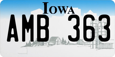 IA license plate AMB363