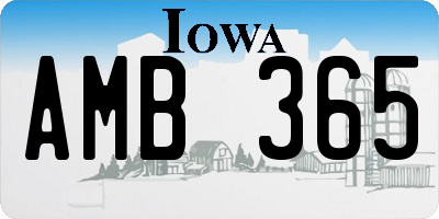 IA license plate AMB365