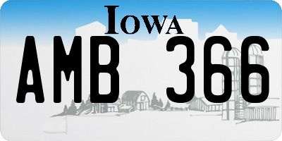 IA license plate AMB366