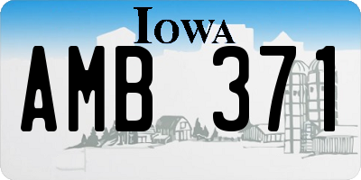 IA license plate AMB371