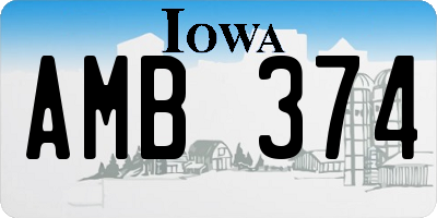 IA license plate AMB374