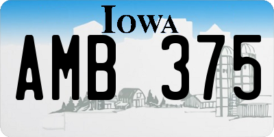IA license plate AMB375