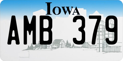 IA license plate AMB379