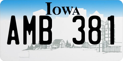 IA license plate AMB381