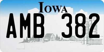 IA license plate AMB382