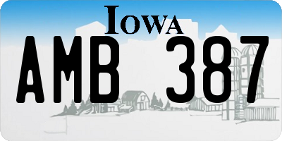 IA license plate AMB387