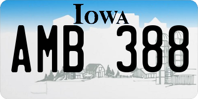 IA license plate AMB388