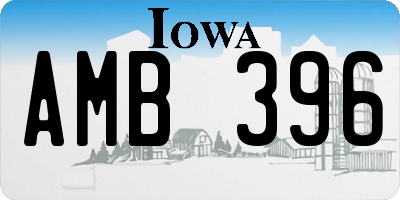 IA license plate AMB396