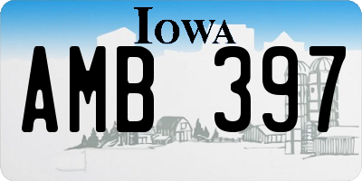 IA license plate AMB397