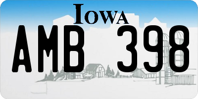 IA license plate AMB398