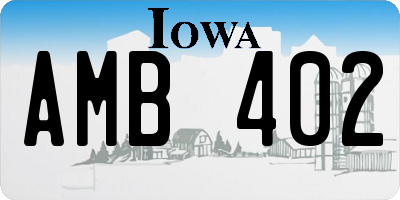 IA license plate AMB402