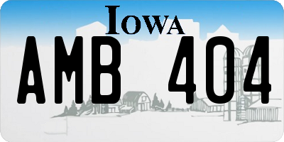 IA license plate AMB404