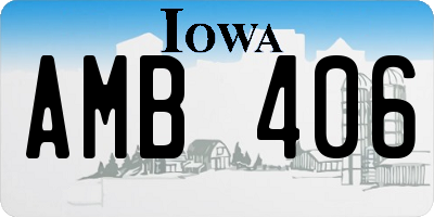 IA license plate AMB406
