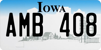 IA license plate AMB408