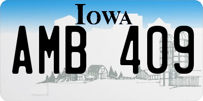 IA license plate AMB409