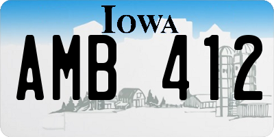 IA license plate AMB412