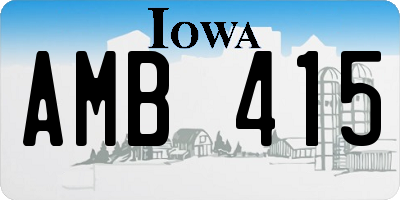 IA license plate AMB415
